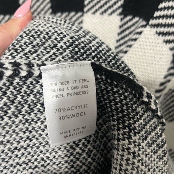 LPA Revolve Floyd Buffalo Plaid Sweater Dress in Black & Ivory - Picture 9 of 9